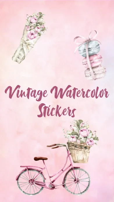 Vintage Watercolor Stickers سکرین شاٹس