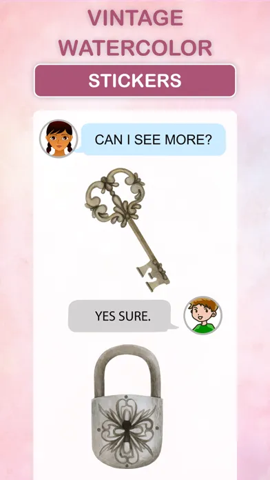 Vintage Watercolor Stickers سکرین شاٹس