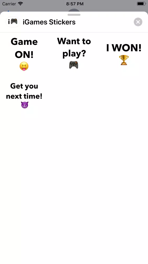 Tangkapan layar iGames Stickers