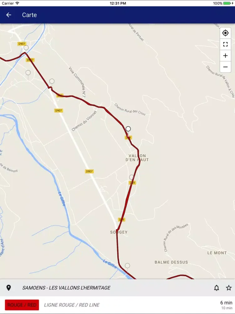 Tangkapan layar SKIBUS Montagnes du Giffre iPad 