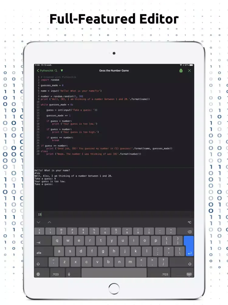 Pythonchik iPad  スクリーンショット