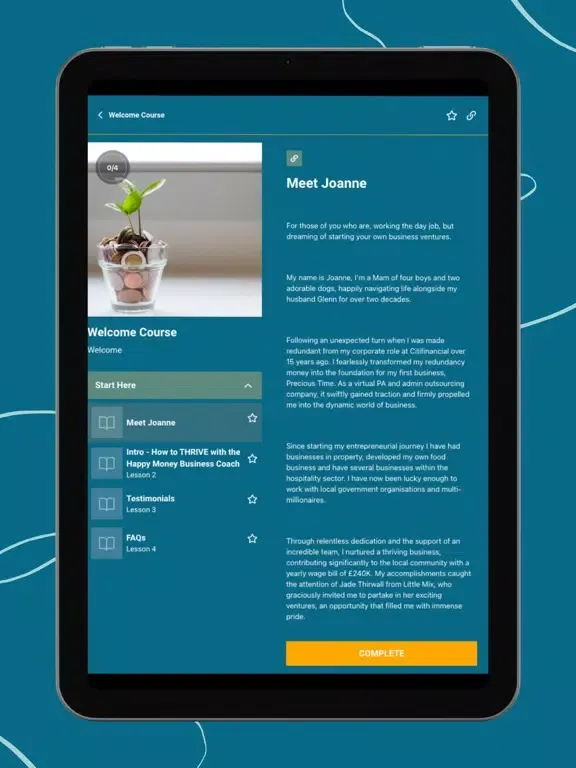 Tangkapan skrin Happy Money Business Coach iPad 