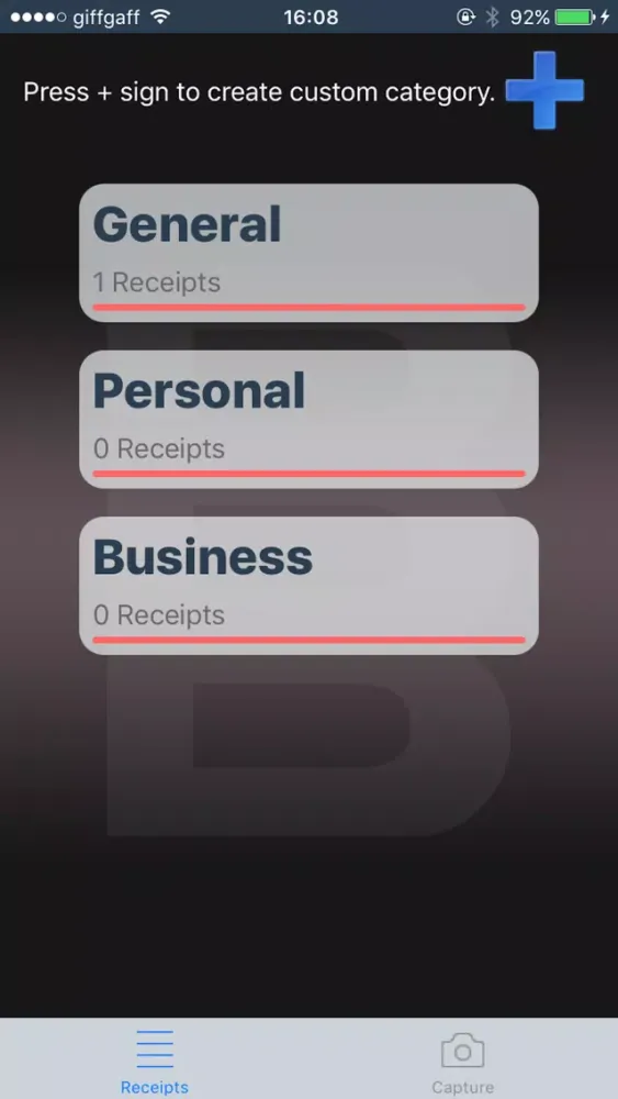 Receipts 스크린샷