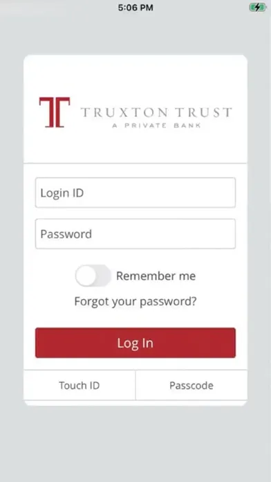 Truxton Trust Mobile Banking Screenshots