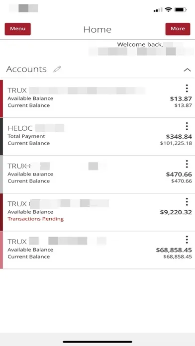 Truxton Trust Mobile Banking Screenshots