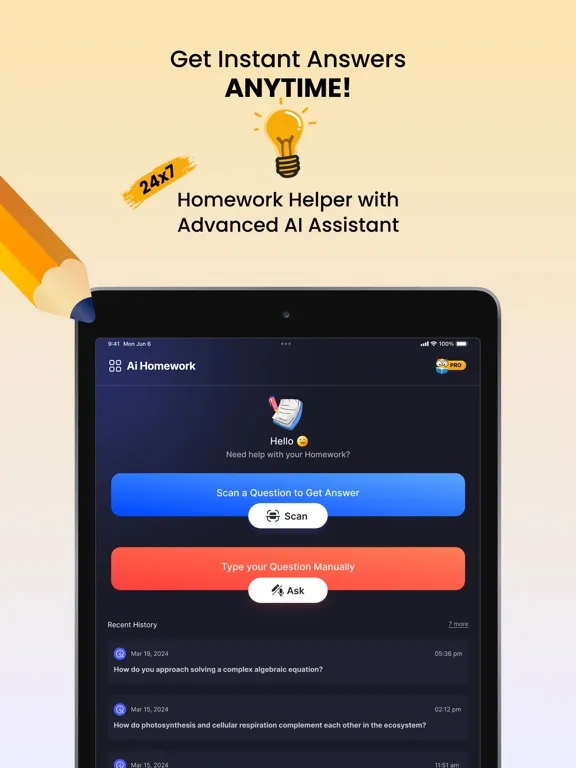 AI Tutor: Scan Question iPad  Screenshots