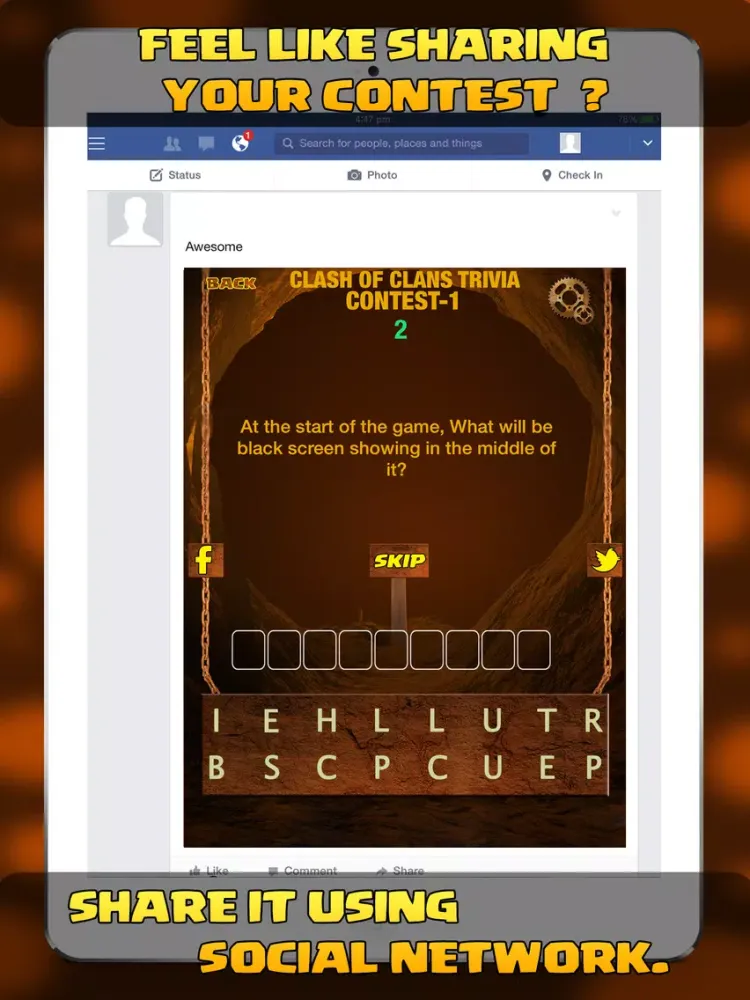 Trivia for Clash Of Clans-Contest 1 iPad 应用截图