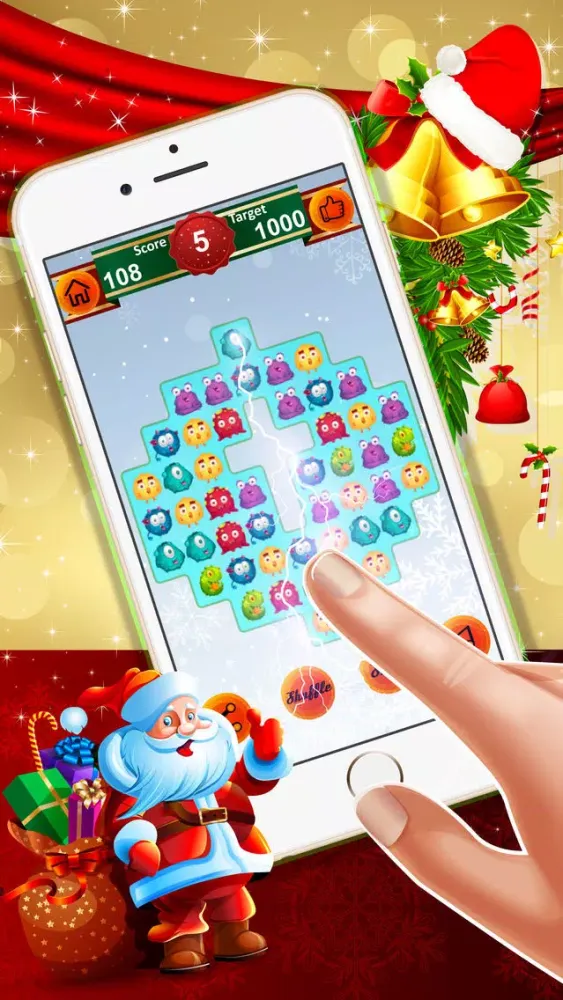 Zrzuty ekranu Crazy Monster Crush: - A match 3 puzzles for Christmas season