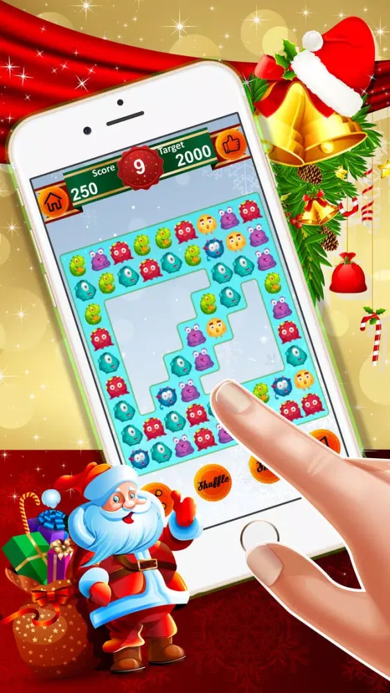 Zrzuty ekranu Crazy Monster Crush: - A match 3 puzzles for Christmas season