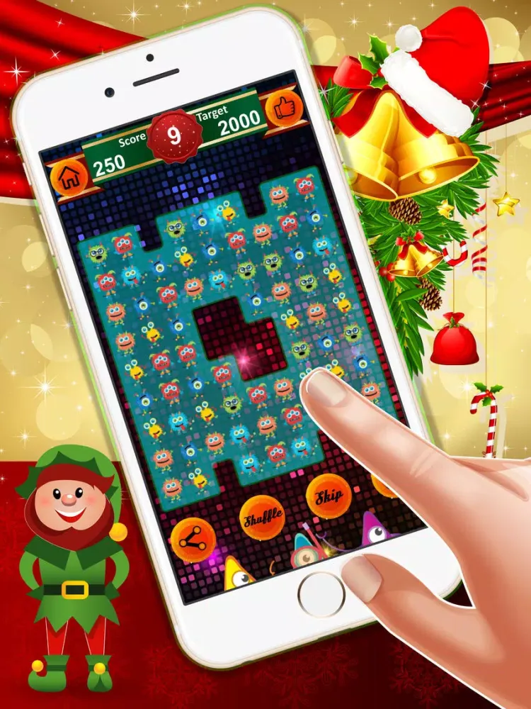 Fun Monsters match3 : - A Crazy matching game for Christmas holiday season ! iPad  스크린샷
