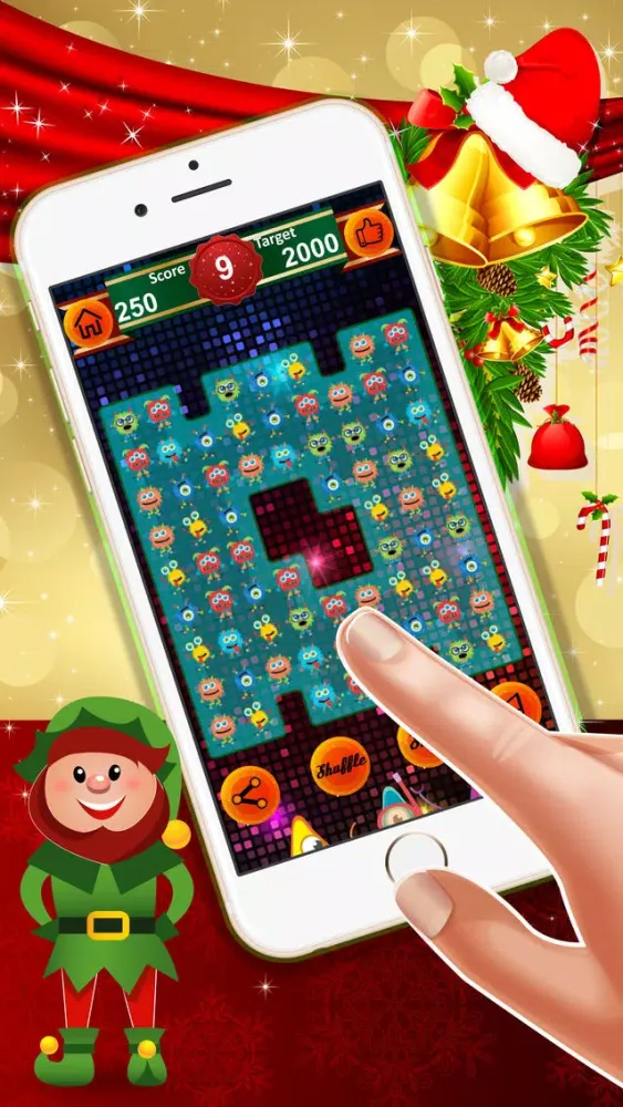 Fun Monsters match3 : - A Crazy matching game for Christmas holiday season ! 스크린샷