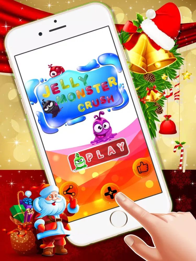 Jelly Monster Crush : - An addicting match 3 fun game of jellies for Christmas joy ! iPad 应用截图