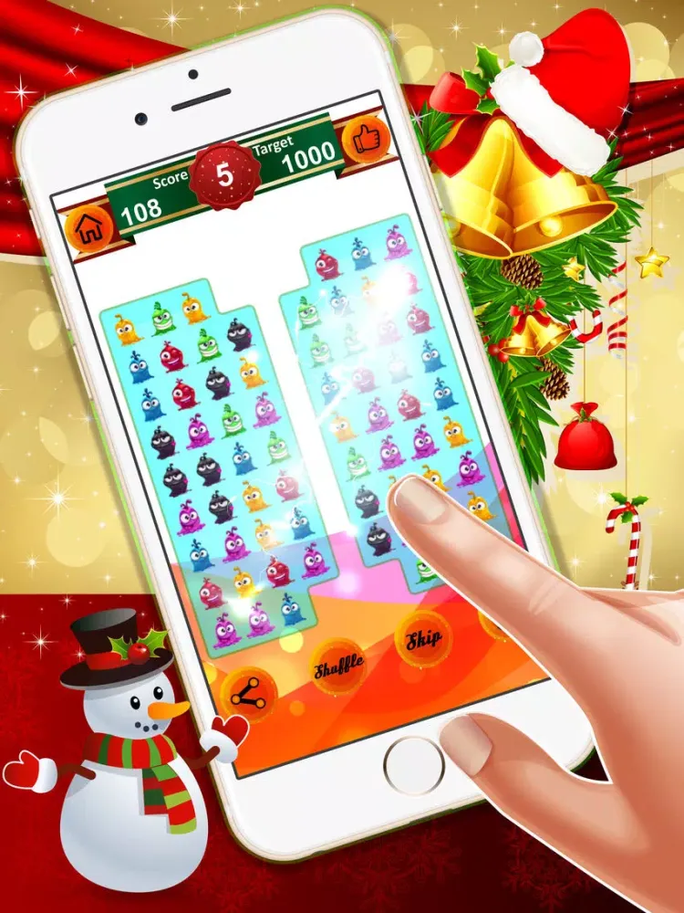 Jelly Monster Crush : - An addicting match 3 fun game of jellies for Christmas joy ! iPad 应用截图
