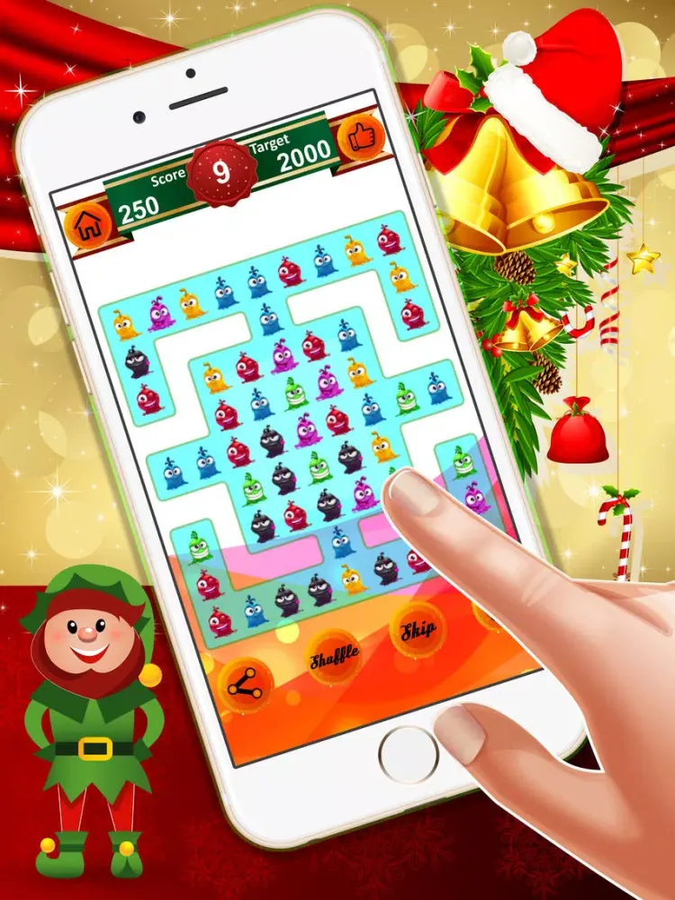 Jelly Monster Crush : - An addicting match 3 fun game of jellies for Christmas joy ! iPad 应用截图