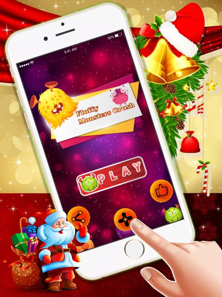 Fluffy Monster match 3 : - A super fun matching game of mighty monsters for Christmas ! iPad  Screenshots