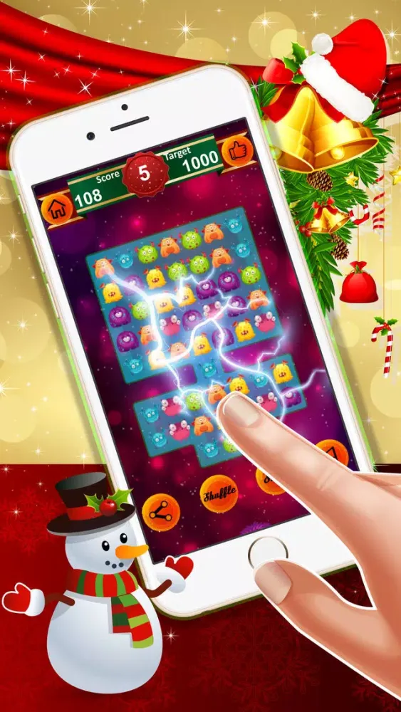 Fluffy Monster match 3 : - A super fun matching game of mighty monsters for Christmas ! Screenshots