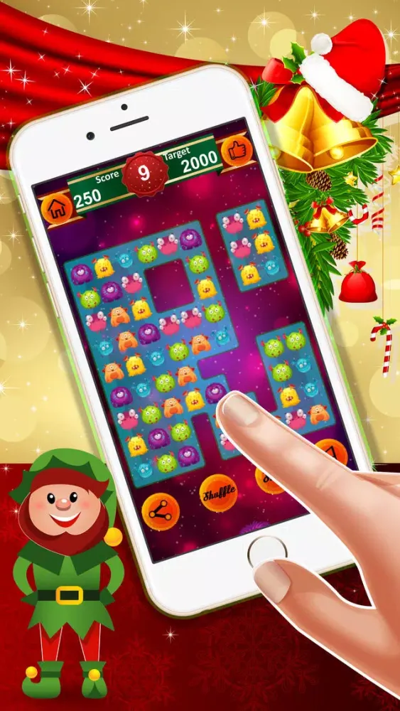 Fluffy Monster match 3 : - A super fun matching game of mighty monsters for Christmas ! Screenshots