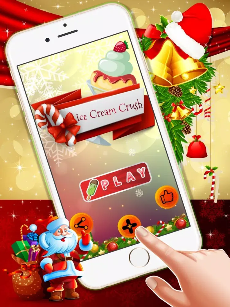 ภาพหน้าจอของ Ice Cream Crush for kids : - A match 3 puzzles for Christmas season iPad 