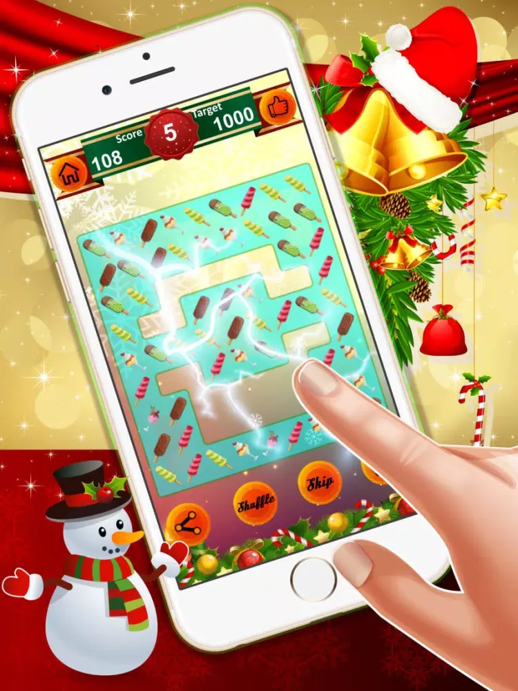 ภาพหน้าจอของ Ice Cream Crush for kids : - A match 3 puzzles for Christmas season iPad 