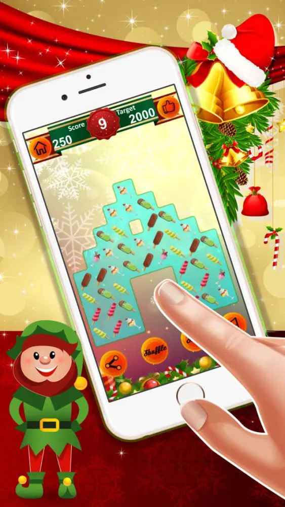 ภาพหน้าจอของ Ice Cream Crush for kids : - A match 3 puzzles for Christmas season