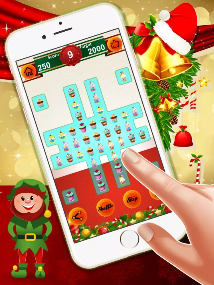 Cupcake Maneuver : - A match 3 puzzles for Christmas season iPad 应用截图