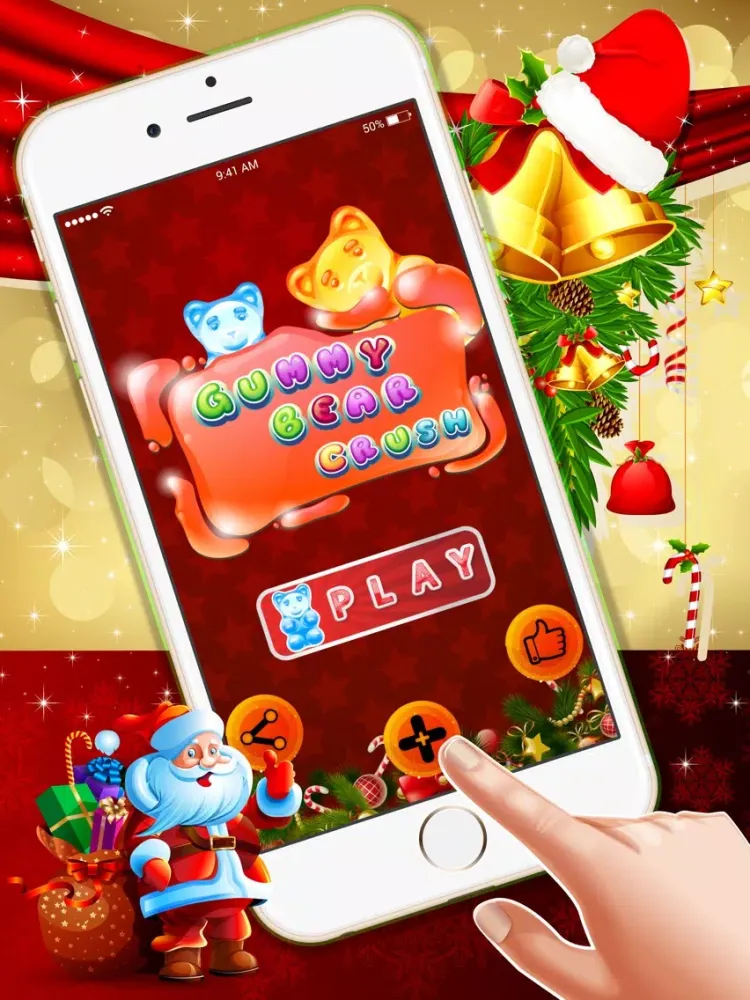 Gummy Bear Crush : - The free match3 puzzles game for Christmas Eve iPad  Ekran Görüntüleri