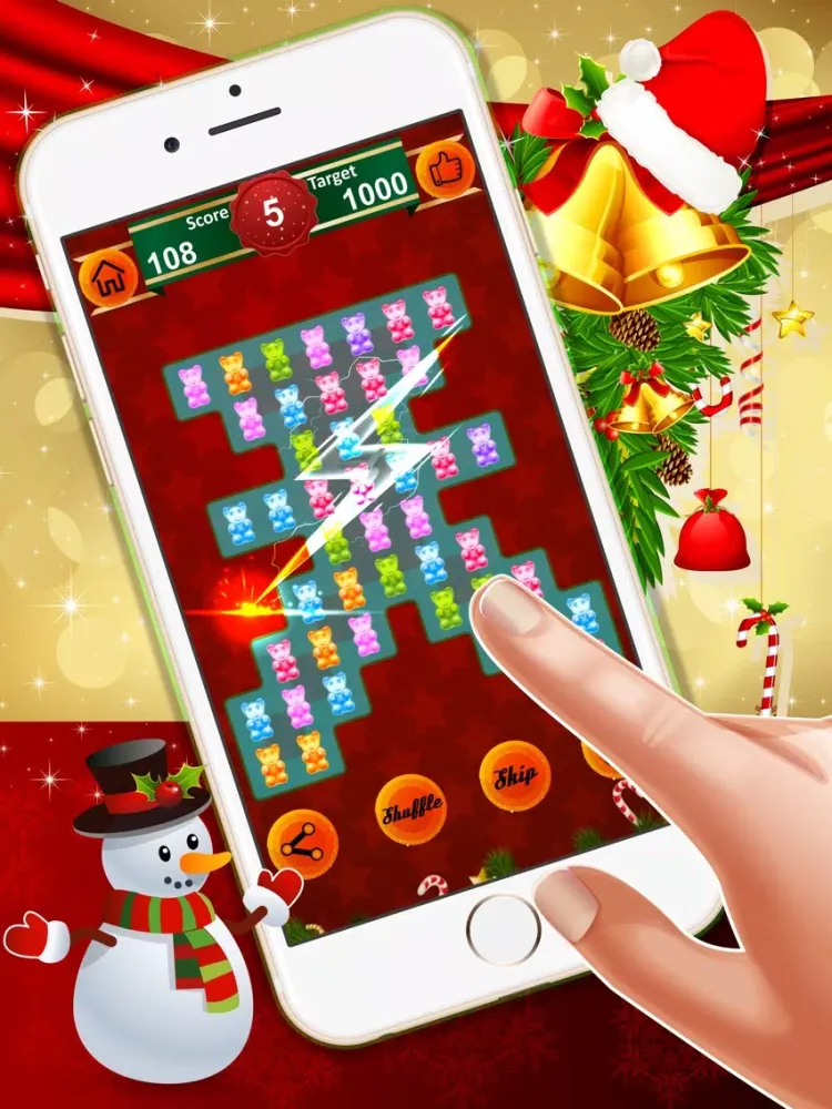 Gummy Bear Crush : - The free match3 puzzles game for Christmas Eve iPad  Ekran Görüntüleri