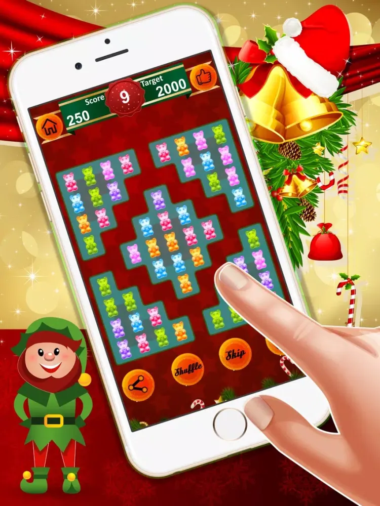 Gummy Bear Crush : - The free match3 puzzles game for Christmas Eve iPad  Ekran Görüntüleri