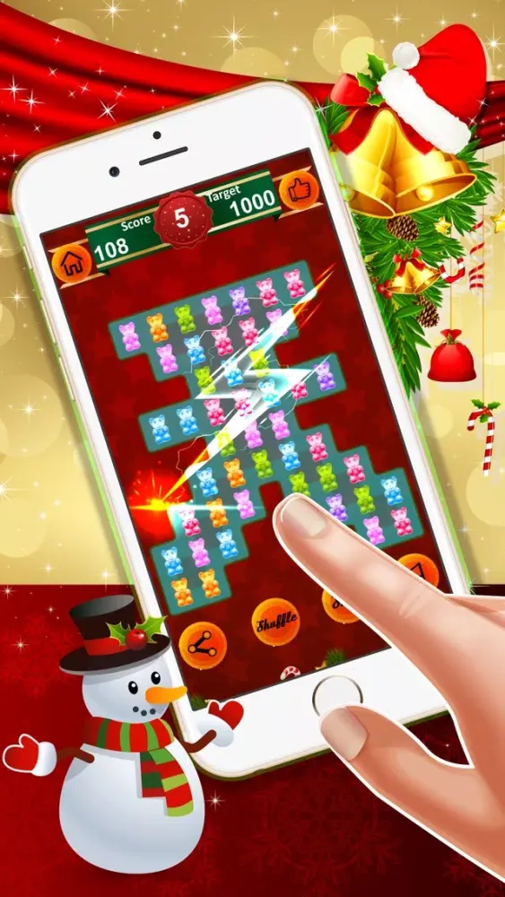 Gummy Bear Crush : - The free match3 puzzles game for Christmas Eve Ekran Görüntüleri