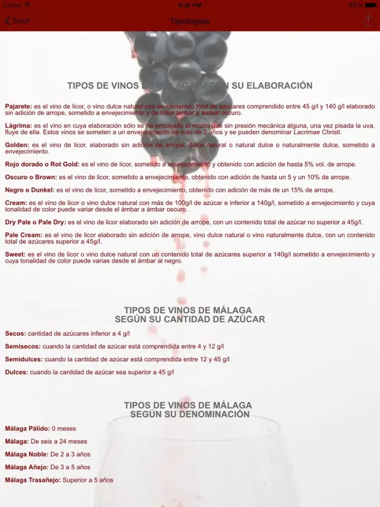 Capturas de pantalla de Vinos Malaga iPad 