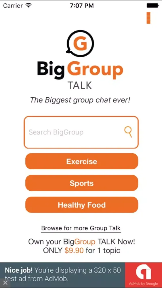 Tangkapan skrin Big Group