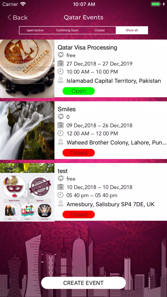 Qatar Events Managment应用截图