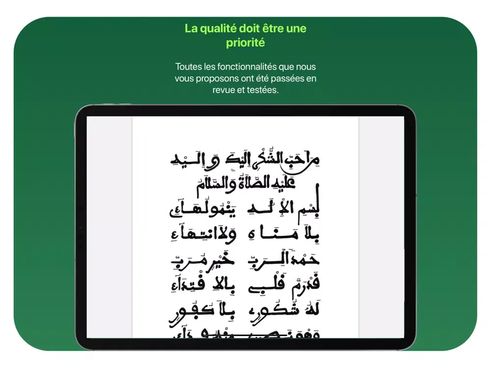 Ảnh chụp màn hình của Qasida Pro iPad 