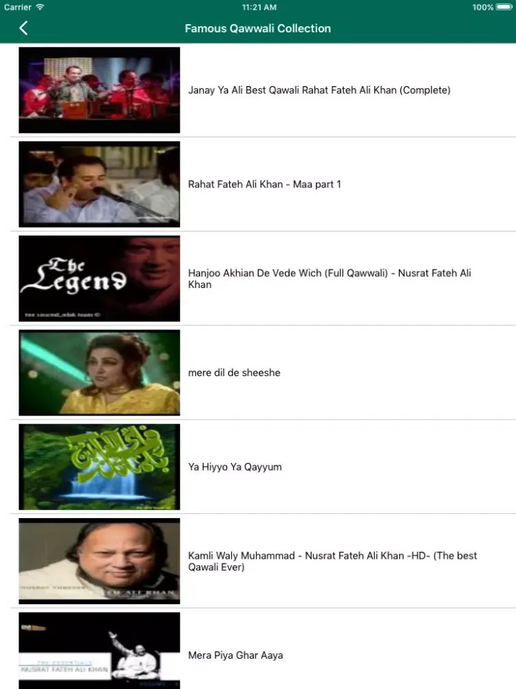 Capturas de tela do Famous Qawwali Collection iPad 