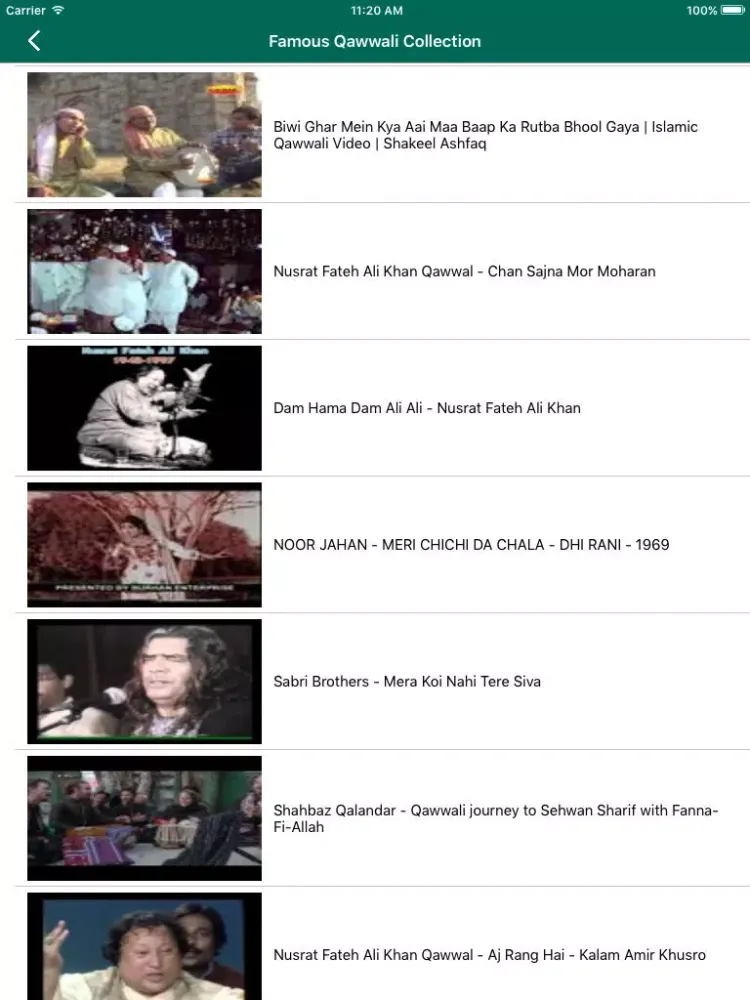 Capturas de tela do Famous Qawwali Collection iPad 