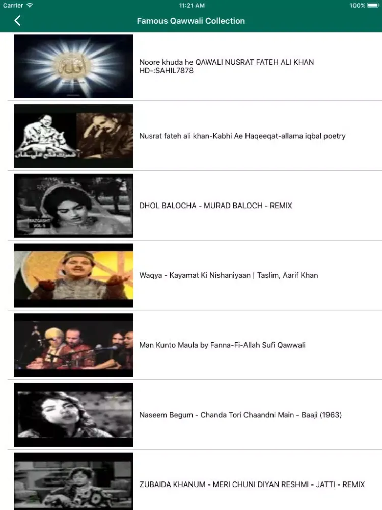 Capturas de tela do Famous Qawwali Collection iPad 