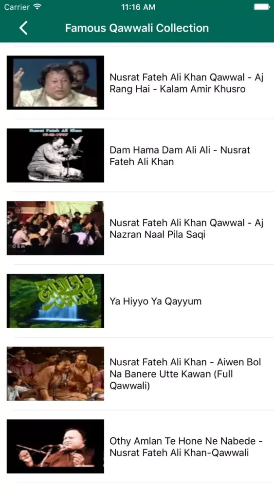 Capturas de tela do Famous Qawwali Collection