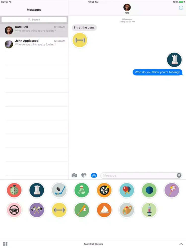 Tangkapan layar Sport Flat Stickers iPad 