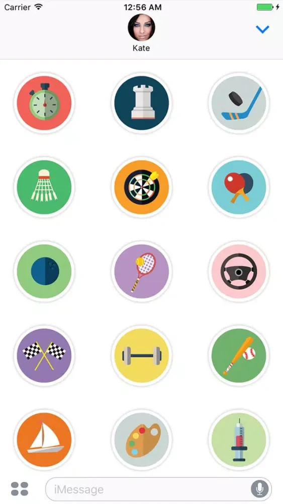 Tangkapan layar Sport Flat Stickers
