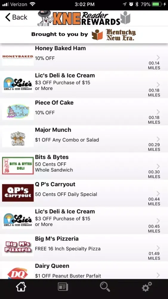 KNE Reader Rewards Screenshots