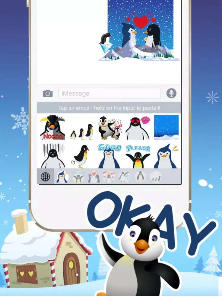 Capturas de tela do Penguins Stickers & Keyboard iPad 