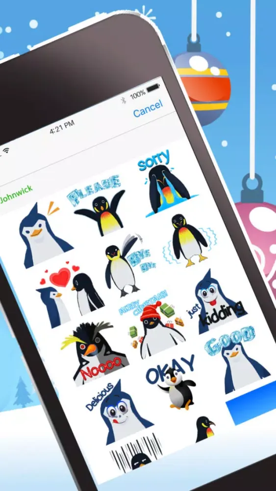 Capturas de tela do Penguins Stickers & Keyboard