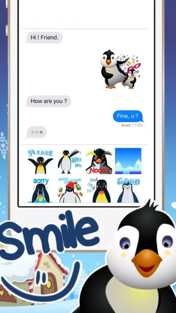 Capturas de tela do Penguins Stickers & Keyboard