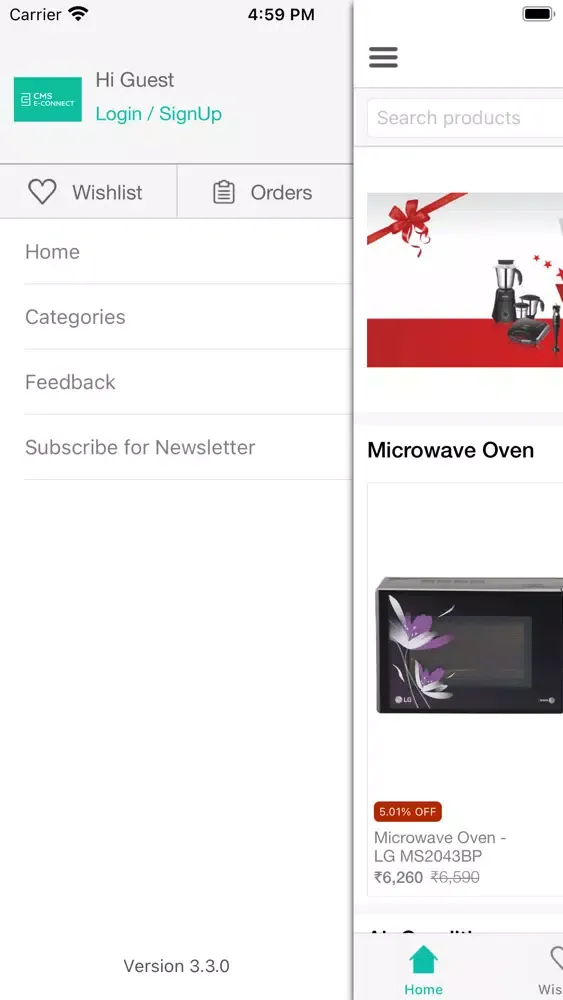 Screenshot di CMS E-CONNECT