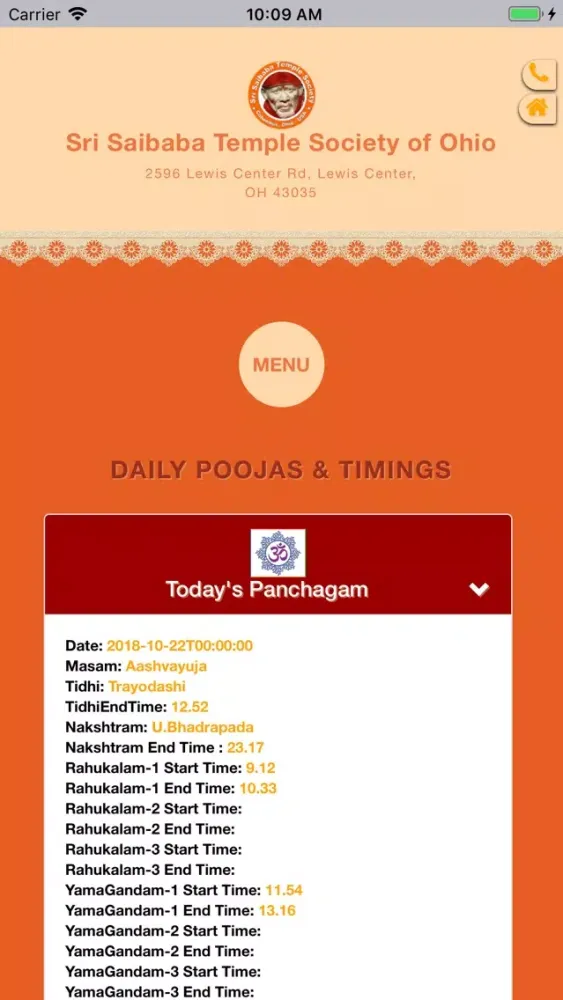 Zrzuty ekranu Sri SaiBaba Temple Columbus