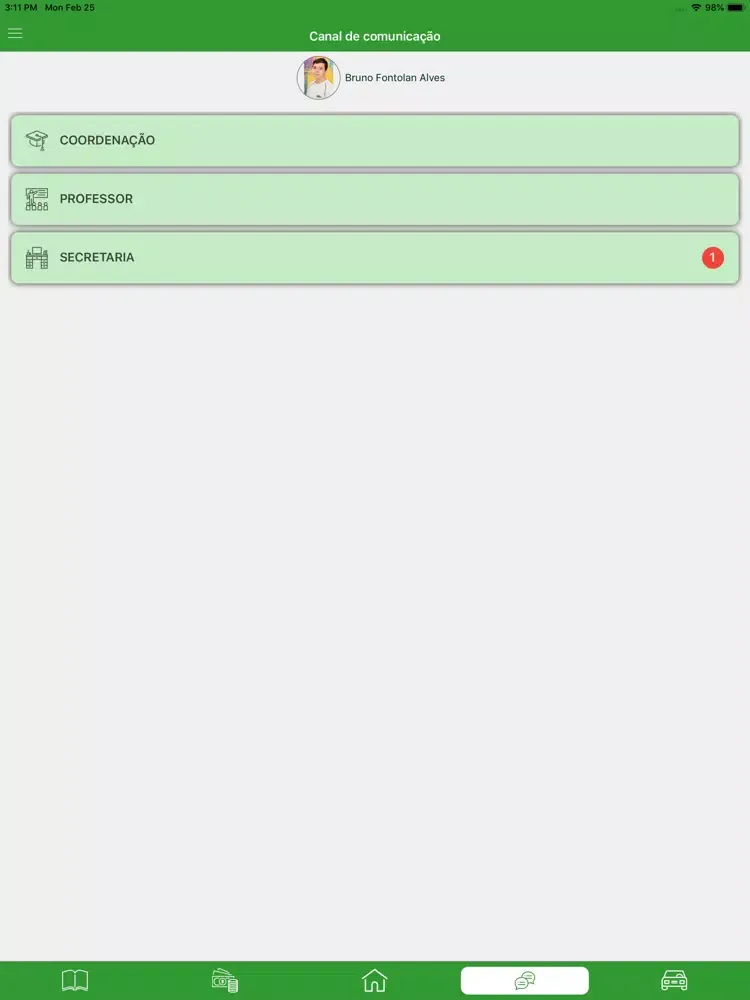 Tangkapan layar Colégio Dom Bosco App iPad 