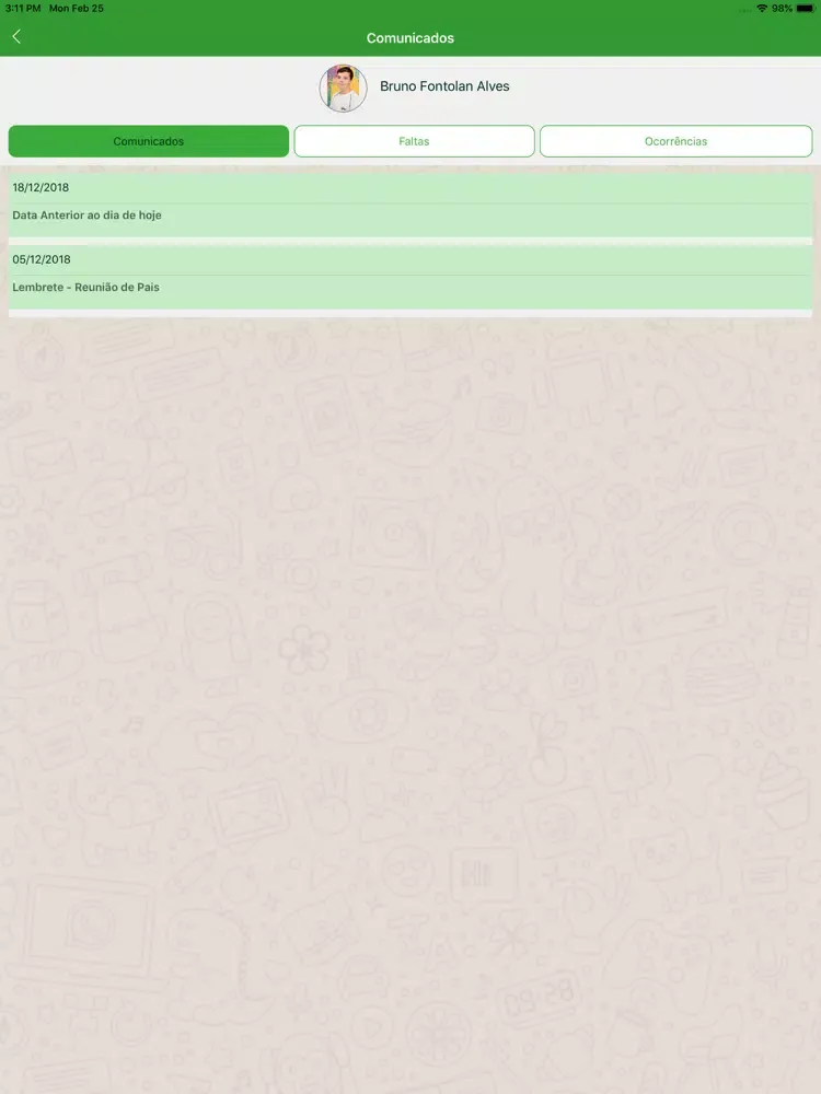 Tangkapan layar Colégio Dom Bosco App iPad 