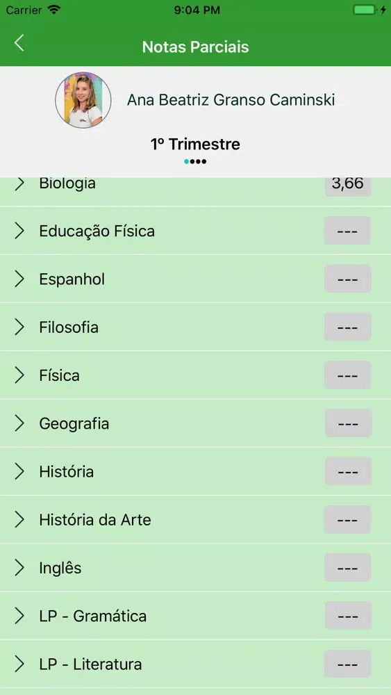 Tangkapan layar Colégio Dom Bosco App