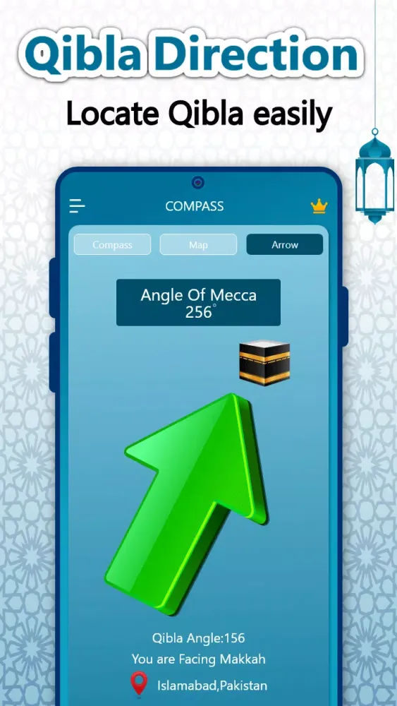 Tangkapan layar Qibla Finder: Qibla Direction