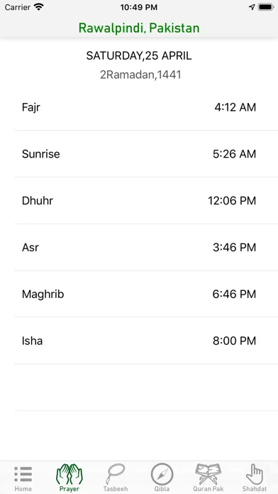 Capturas de tela do Qibla Direction - Prayer times